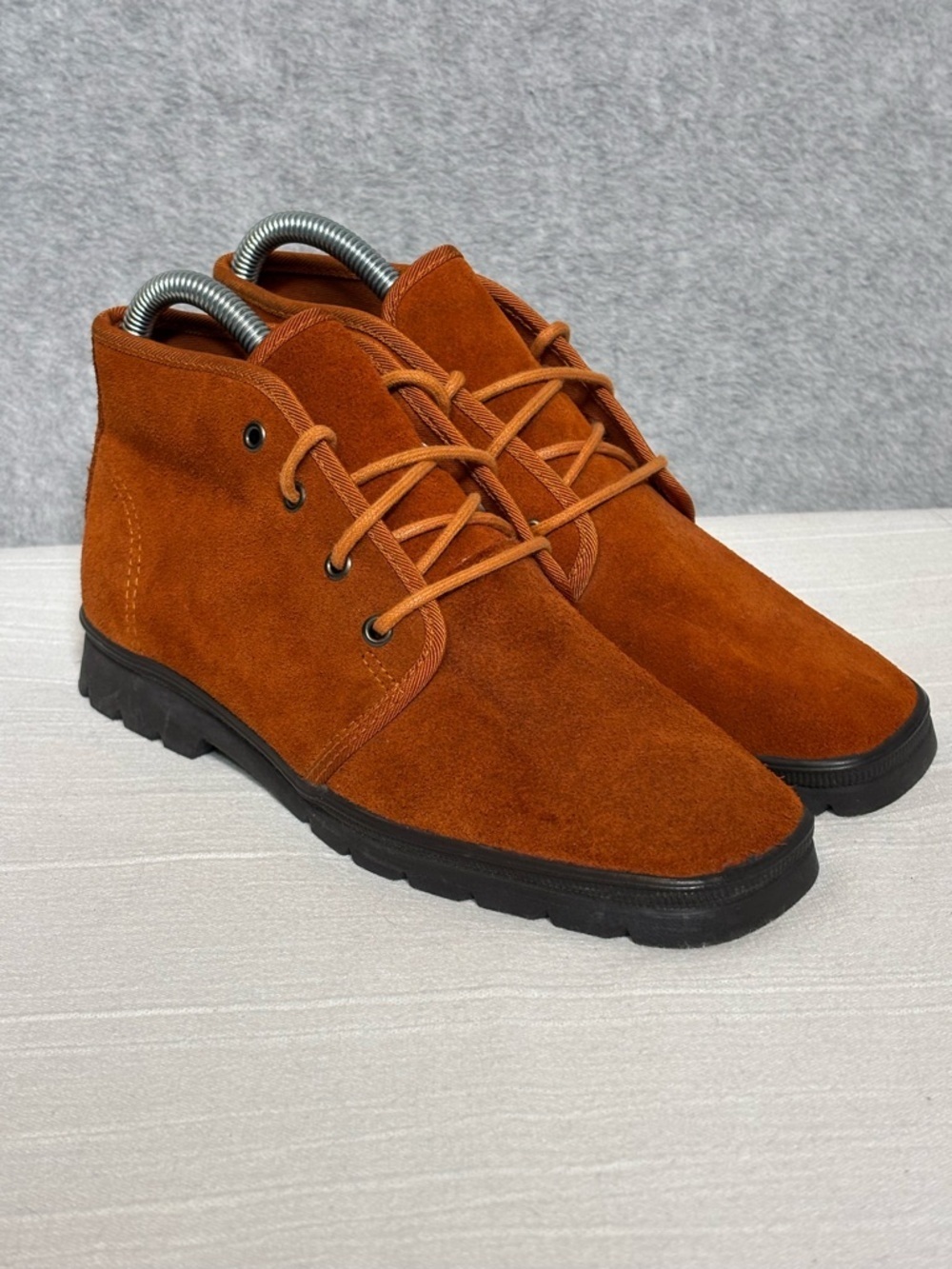 Vintage Keds Suede Chukka Ankle Boots-Rust/Burnt Orange-Women Size 6.5